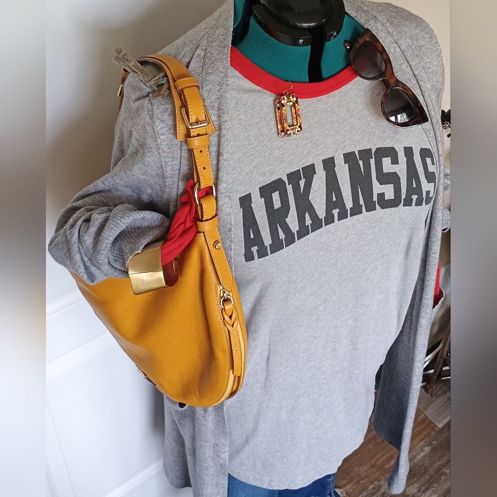 Dooney & Bourke Mustard Yellow Leather Shoulder Bag